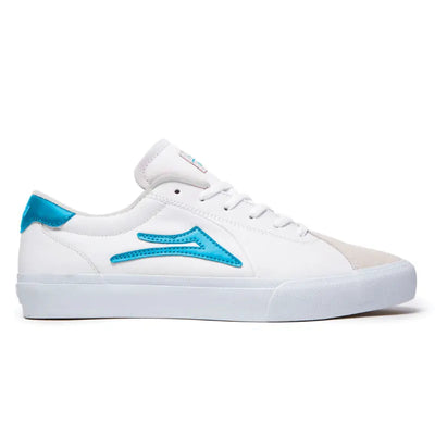 Lakai Flaco II Skate Shoes - White/Cyan - Wake2o