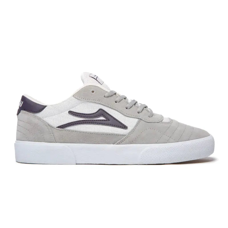 Lakai Cambridge Skate Shoes Light Grey White Suede