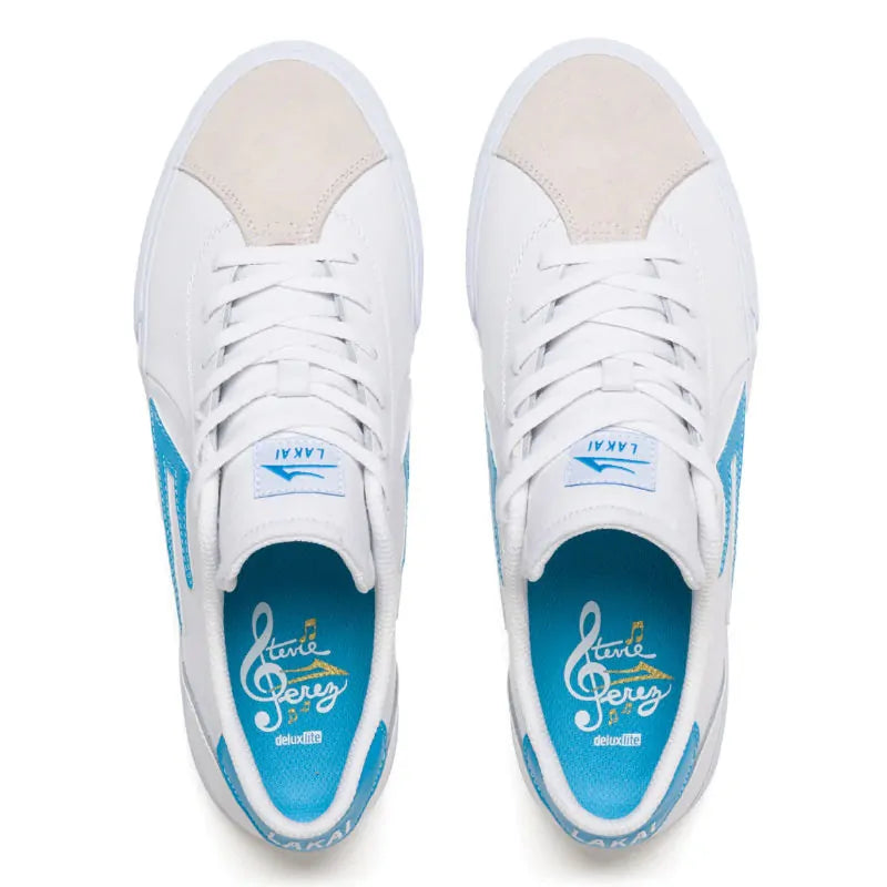 Lakai Flaco II Skate Shoes - White/Cyan - Wake2o