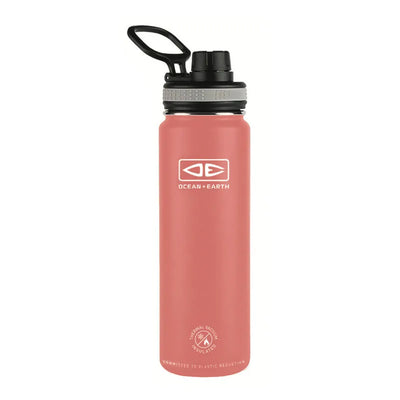 Ocean And Earth Insulated Screw Top Flask 500ml Coral - Wake2o