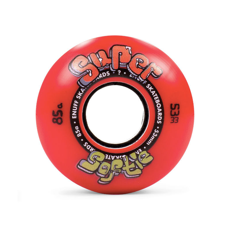 Enuff Super Softie Skateboard Wheels Red 53mm - Shrewsbury UK Skateboard Shop - Wake2o