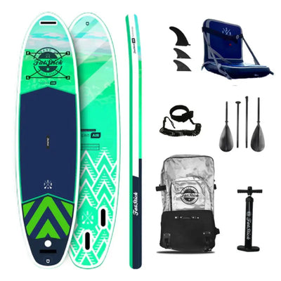 Fatstick Pure Art Inflatable SUP Package 10.6 - Snot Rocket - Excellent Value For Money Paddle Board - Wake2o