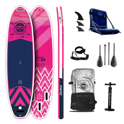 Fatstick Pure Art Inflatable SUP Package 10.6 - Pink Panther - Excellent Value For Money Paddle Board - Wake2o