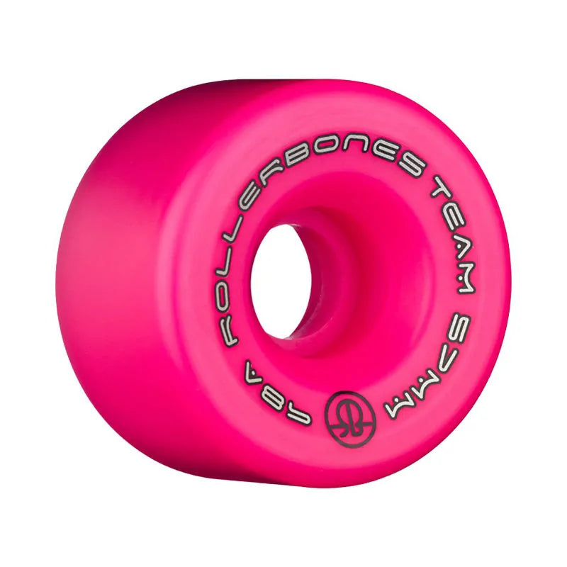 RollerBones Team Logo Wheels - Pink x8 - Roller Skate Wheels - Wake2o