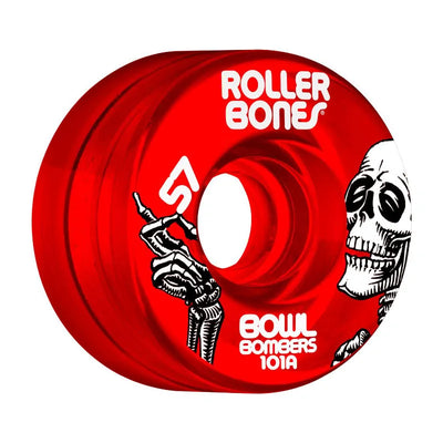 RollerBones Bowl Bomber Wheels - Red - 57mm/101a - Quad Skate Wheels - Wake2o