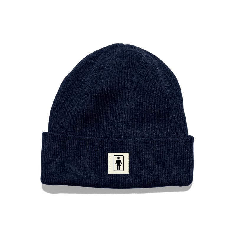 Girl Boxed OG Beanie Navy Skateboard Clothing Wake2o