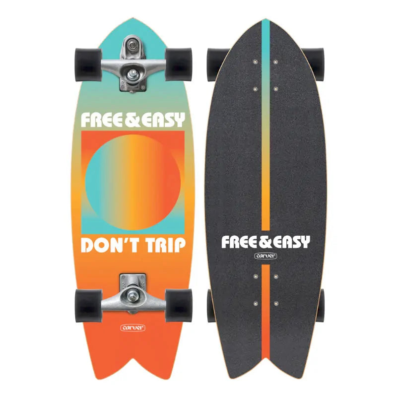 Carver Free and Easy Gradient Sun Surfskate Complete Paired With The Carver C7 Surfskate Trucks - Shrewsbury Skateboard Shop - Wake2o