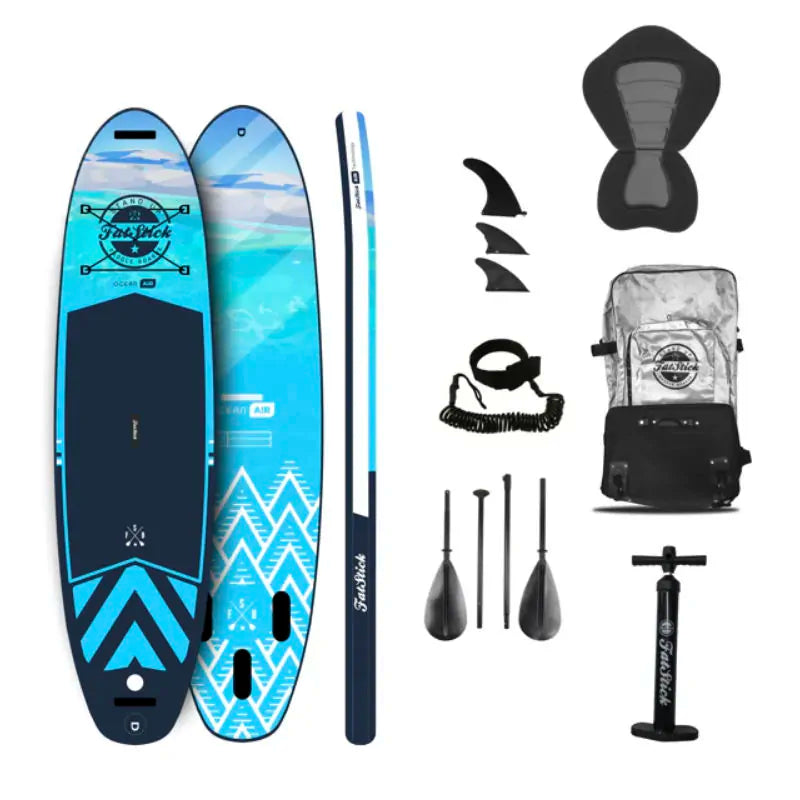 FatStick Pure Art Inflatable Paddle Board Package In Blue - Paired With The Standard Seat - Shrewsbury Water Sport Shop - Wake2o