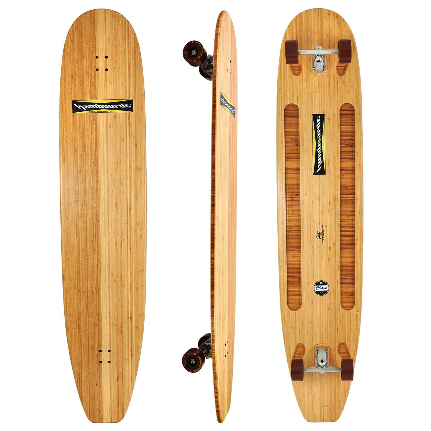 Hamboards - 6'2'' The Classic - Bamboo Surf Cruiser - Surfskate - Wake2o