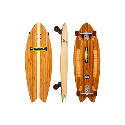 Hamboards - 43" The Pescadito - Bamboo Surfskate - Wake2o