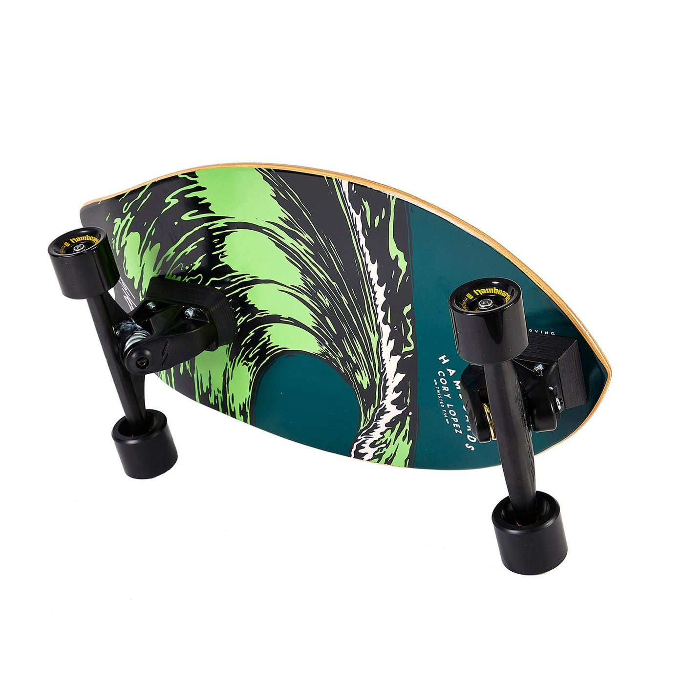 Hamboards - 26" The Corey Lopez Twisted Fin - Dark Teal Surfskate - Wake2o