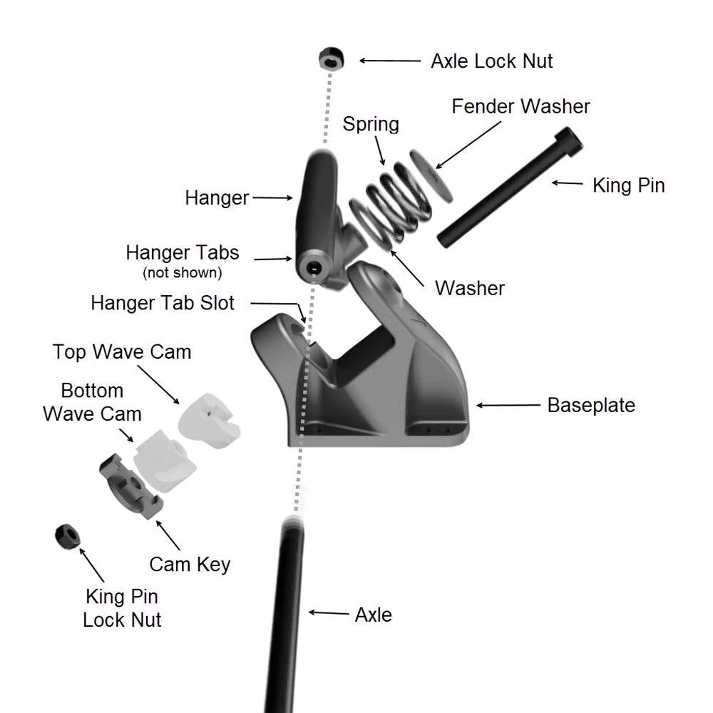 Hamboards - HST Truck Kingpin Set Surfskate Truck Hardware - Wake2o