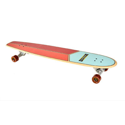 Hamboards - 45" The Huntington Hop - Light Blue/Orange/Red Surfskate - Wake2o