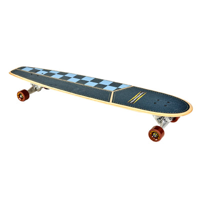 Hamboards - 45" The Huntington Hop - Navy/Light Blue Checkers Surfskate - Wake2o