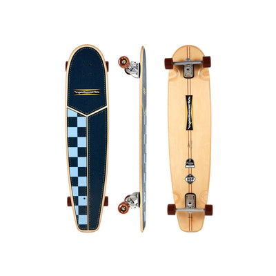 Hamboards - 45" The Huntington Hop - Navy/Light Blue Checkers Surfskate - Wake2o