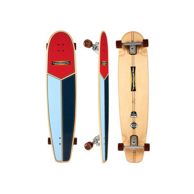 Hamboards - 45" The Huntington Hop - Red/Light Blue/Navy Surfskate - Surf Cruiser - Wake2o
