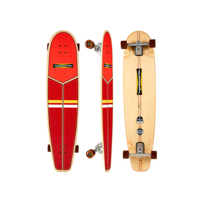Hamboards - 45" The Huntington Hop - Red/Orange/Yellow/White - Surf Cruiser surfskate - Wake2o