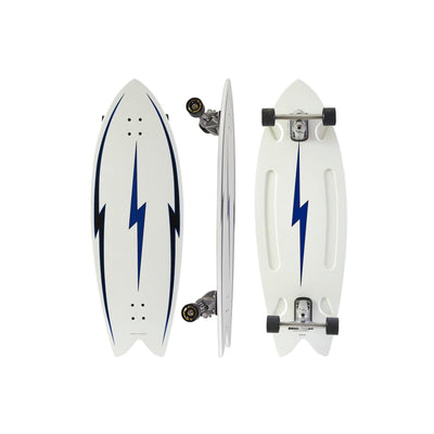Hamboards - 43" The Pescadito - North Shore White - Surfskate - Wake2o
