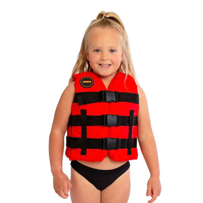 Jobe Nylon Kids Life Vest - Red - Best Quality Childs Life Jacket - Wake2o