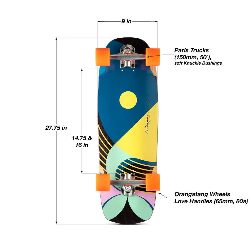 Loaded Ballona Willy Longboard Complete - High Performance | Wake2o Loaded Ballona Willy Longboard Complete - High Performance | Wake2o