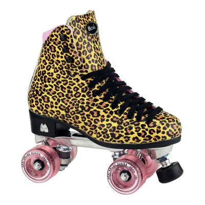 Moxi Ivy Jungle Quad Skates In Leopard/Pink - Wake2o