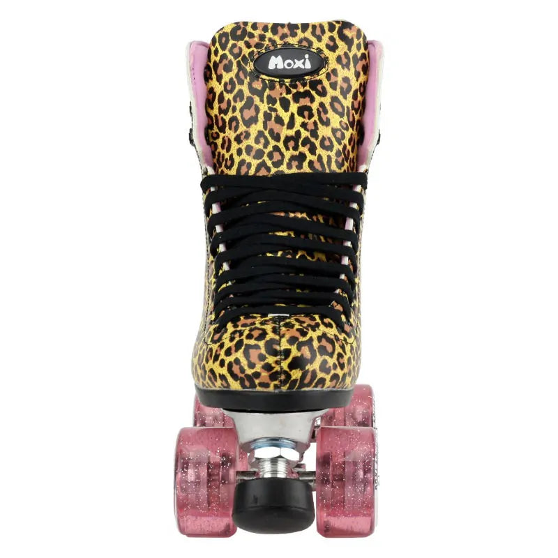 Moxi Ivy Jungle Quad Skates In Leopard/Pink - Wake2o