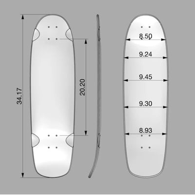 Pantheon LowTide Cruiser Deck - The Best Cruiser Longboard - Shrewsbury Longboard Shop - Wake2o