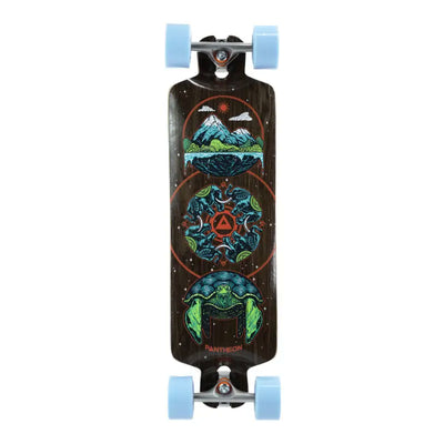 Pantheon Pranayama Cosmic Turtle Longboard Complete Paired With Pantheon 92mm Karma Wheels and Paris Street 149mm Trucks - Shrewsbury Skateboard Shop - Wake2o