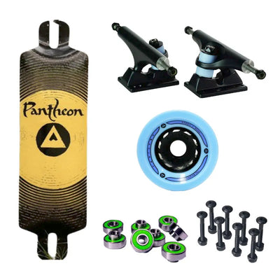 Pantheon Pranayama Gong Longboard Complete Paired With Pantheon Stylus 149mm Trucks and 92mm Karma Wheels - Shrewsbury Skateboard Shop - Wake2o