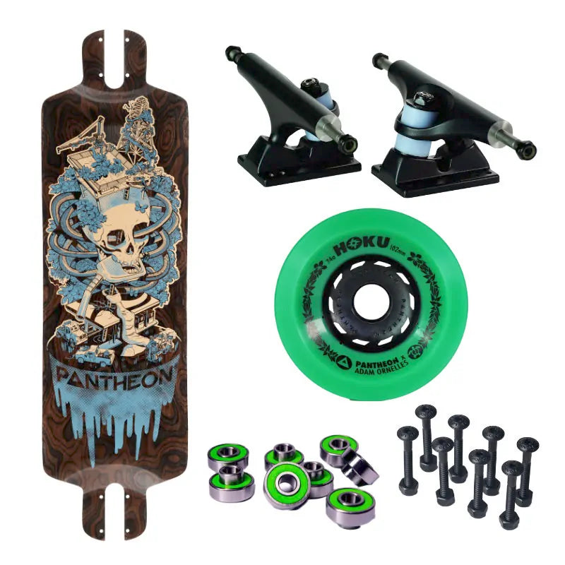 Pantheon Gas Guzzler Longboard Complete Paired With Pantheon Hoku 102mm Wheels and 149mm Stylus Trucks - Shrewsbury Skateboard Shop - Wake2o