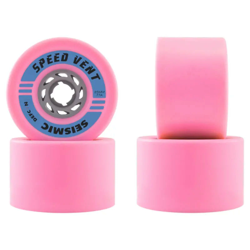 Seismic Speed Vent 85mm 77a Longboard Wheels In Bubblegum - Best Longboard Wheels For Downhill Riding- Shrewsbury Skateboard Shop - Wake2o