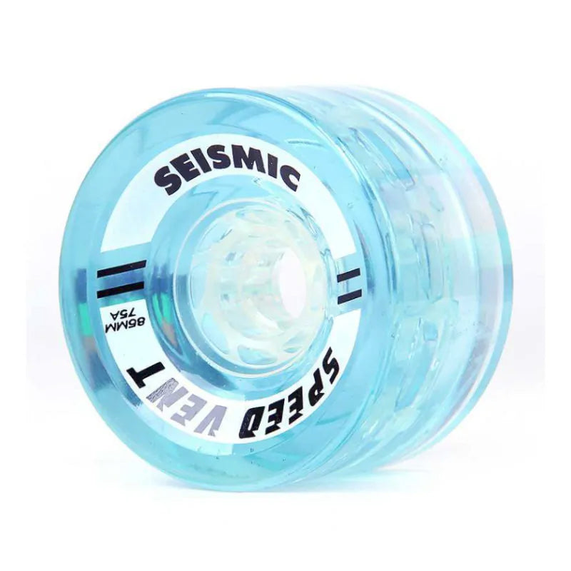 Seismic Speed Vents 85mm 75a Longboard Wheels In Clear Blue - The Best LDP and Downhill Longboard Wheels - Wake2o