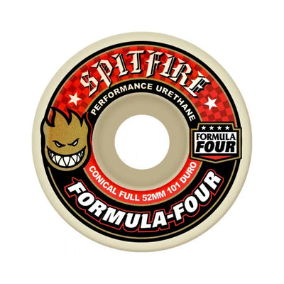Spitfire Formula Four Conical Full Red Skateboard Wheels - 101a - Wake2o