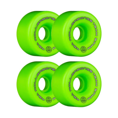 RollerBones Team Logo Wheels - Green x8 - Roller Skate Wheels - Wake2o