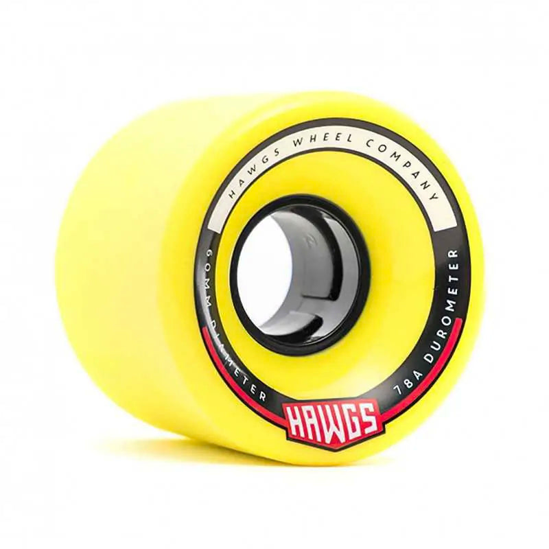 Hawgs Chubby 60mm Longboard Wheels In Yellow - Shrewsbury Skateboard Shop - Wake2o