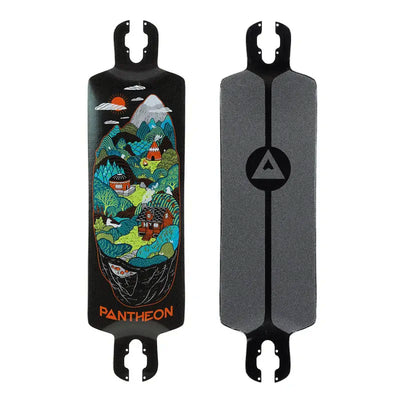 Pantheon Carbon Trip Longboard Complete - Featuring Orangatang Caguama Wheels, Paris V3 165mm Trucks, Loaded Jehu Bearings With Integrated Spacers And Loaded Flange Head Bolts - Wake2o