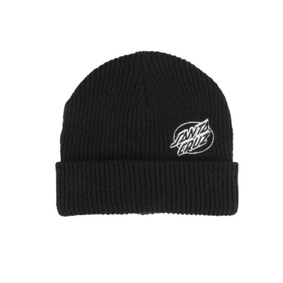 Santa Cruz Mono Lined Oval Dot Beanie In Black - Shrewsbury Skateboard Shop - Wake2o