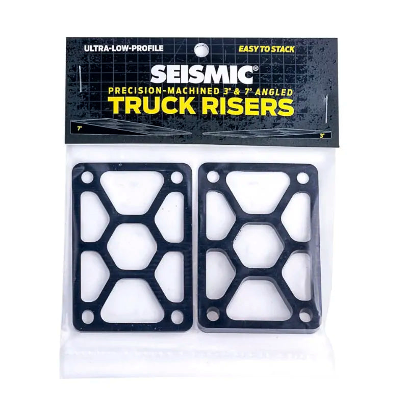 Seismic Angled Truck Risers 3° And 7° Pack - Wedge your Longboard For A Dialed In Downhill Racing Setup