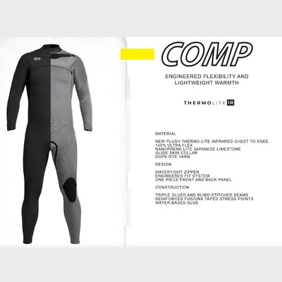 Shop The Xcel Comp 3/2 GBS Chest Zip Mens Wetsuit - The Best Summer Wetsuit For Men - Shrewsbury Surf Shop - Wake2o UK