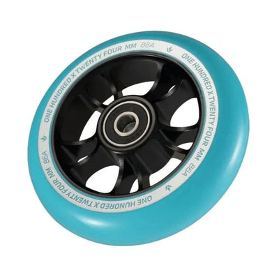 Blunt Envy 100mm Scooter Wheel - Black/Teal - Individual Scooter Wheel - Wake2o