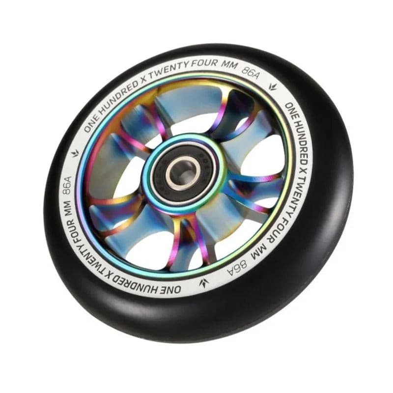Blunt Envy 100mm Scooter Wheel - Black/Oil Slick - Individual Scooter Wheel - Wake2o